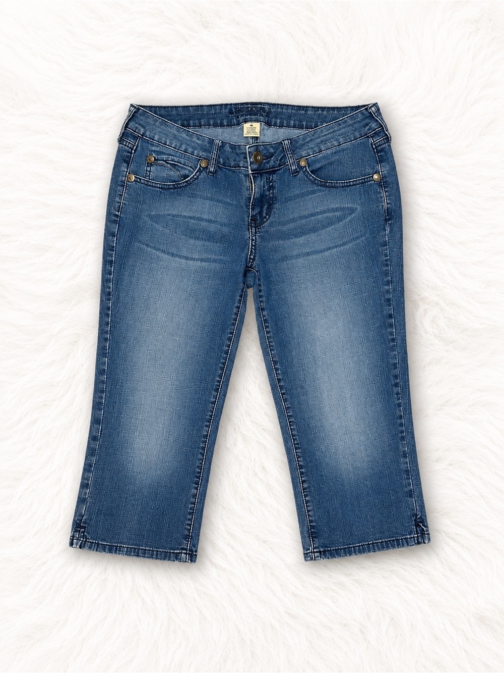 Arizona Jean Co Juniors Size 9 Stretch Denim Capri Jeans Medium Wash Y2K Casual